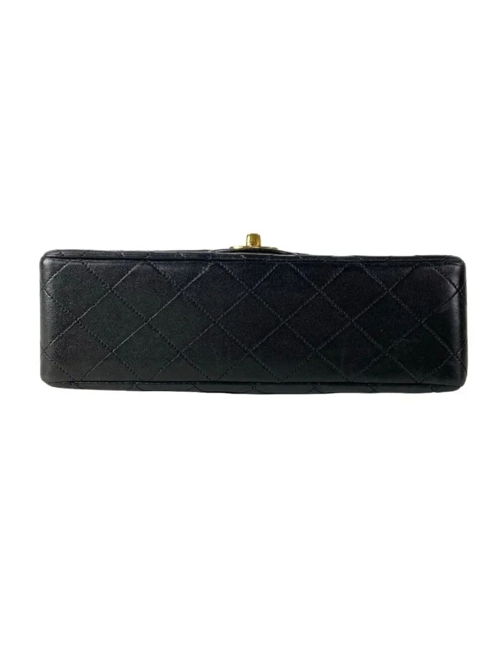 Chanel Shoulder Bag Double Flap Quilted Black Gold Chain Lambskin